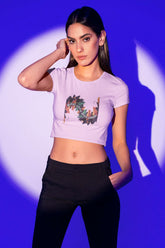 Crop Top with "Abstract Spark" Print